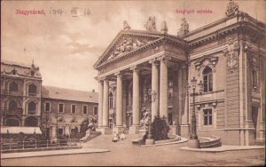 Oradea, Teatrul Szigligeti/Nagyvárad, Szigligeti szinház, carte poștală, circulată Gherla