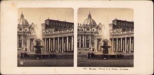 Roma, Piazza di S Petro, Fontana, Stereoskopbilder-Institut C Wurfschmidt, Leipzig-Gohlis, stereoscopic photo