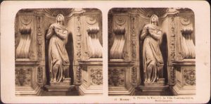 Roma, S Pietro in Vincoli, la Vita Contemplativa, Michelangelo, Stereoskopbilder-Institut C Wurfschmidt, Leipzig-Gohlis, stereoscopic photo