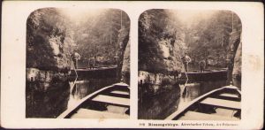 Riesengebirge, Adersbacher Felsen, der Felsensee, Neue Photographische Gesellschaft A G, Steglitz-Berlin, 1904, stereoscopic photo