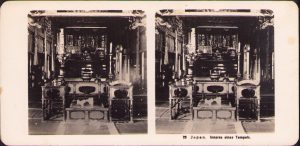 Japan, Inneres eines Tempels, Neue Photographische Gesellschaft A G, Steglitz-Berlin, 1906, stereoscopic photo