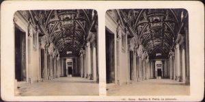 Roma, Basilica S Pietro, Le colonnate, Stereoskopbilder-Institut C Wurfschmidt, Leipzig-Gohlis, stereoscopic photo
