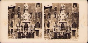 Verona, Tombe Scaligeri, Can Signorio della Scala , stereoscopic photo