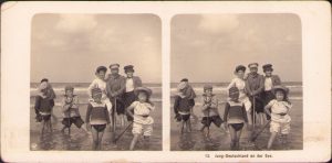 Jung Deutschland an der See, stereoscopic photo