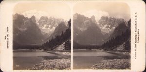 Tirol, Dürensee m Mt Cristallo, stereoscopic photo