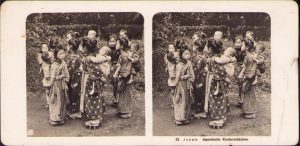 Japan, Japanische Kindermädchen, stereoscopic photo