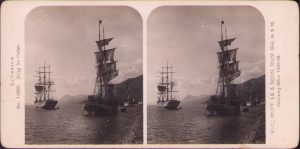Sebenico, Brigg im Hafen, stereoscopic photo