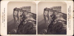 Salzkammergut, Hotel auf dem Schafberg, stereoscopic photo