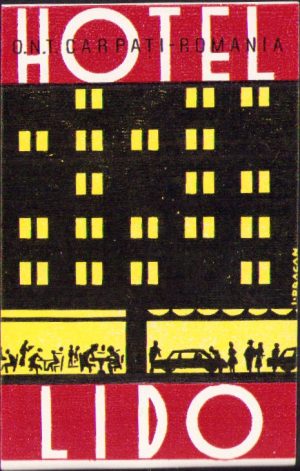 Etichetă Hotel Lido, ONT Carpați, România, perioada comunistă