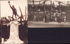 Dezvelirea monumentului Ecaterinei Teodoroiu la Slatina, 1925, lot de două fotografii, studio Elegant, respectiv Moscu, Slatina