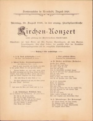 Kirchen Konzert, 1898, Biserica Neagră, Brașov