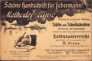 Caiet pentru învățarea scrisului caligrafic, Sibiu, Tipografia Drotleff, anterior anului 1918