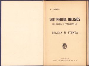 Sentimentul religios, psihologia și patologia lui, religia și știința de N Zaharia