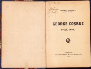 George Coșbuc, studiu critic de Constanța Marinescu, 1923