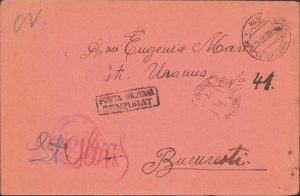 Plic și scrisoare, 1943, caporal din Regimentul 33 Dorobanți, compania de comandă, Frontul de Est, cu ștampila Regimentului 33 Dorobanți, oficiul poștal militar 78