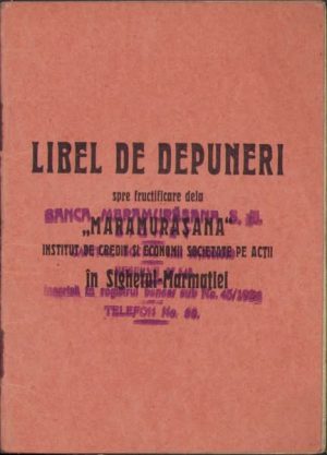 Libel de depuneri spre fructificare dela Banca Maramurășana SA, 1939, Sighetul Marmației