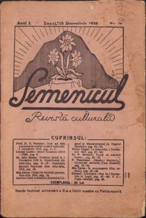 Semenicul, 12/1928, Lugoj, număr aniversar cu ocazia a 10 ani de la Marea Unire