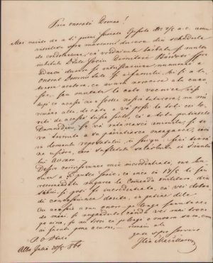 Scrisoare scrisă manu propria de Ilie Macellariu, 1860, Alba Iulia, adresată Anei Szabo văduvă de Bardosi din Reghin