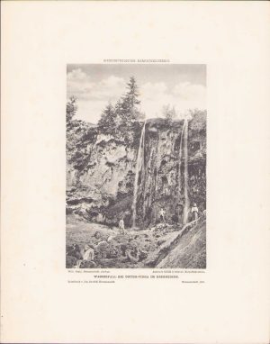 Litografie Cascada Pișoaia