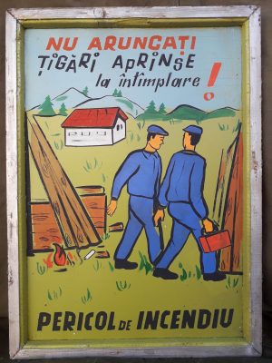 Tablă vopsită protecția muncii, România comunistă