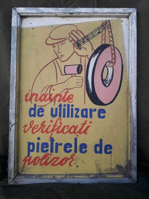 Tablă vopsită protecția muncii, România comunistă