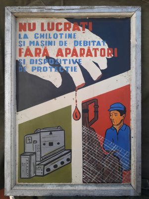 Tablă vopsită protecția muncii, România comunistă