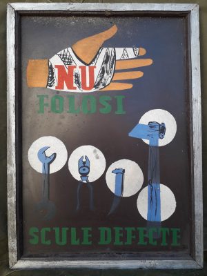 Tablă vopsită protecția muncii, România comunistă