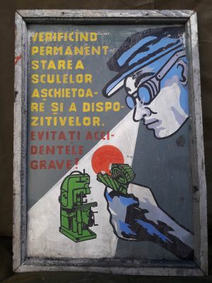 Tablă vopsită protecția muncii, România comunistă