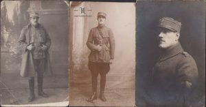 Lot de trei fotografii ale unui ofițer român, 1919