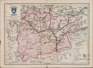 Harta județului Sibiu interbelic după noua împărțire administrativă, Institutul Cartografic Unirea Brașov