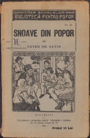 Snoave din popor de Petru Gh Savin, 1926
