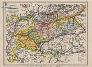 Harta județului Târnava Mică interbelic după noua împărțire administrativă, Institutul Cartografic Unirea Brașov