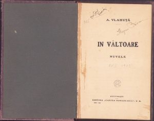 În vâltoare, Nuvele de Alexandru Vlahuță, 1925, ediția I