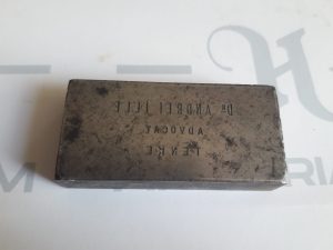 Matriță pentru timbru sec cu inscripția Dr Andrei Ille Advocat Tenke, ante 1918