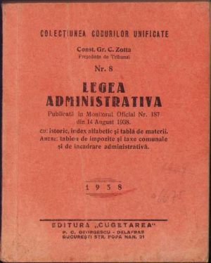 Legea administrativă din 1938
