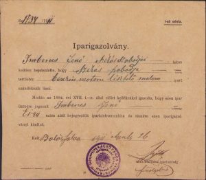 Autorizație pentru moară, Blaj, 1911