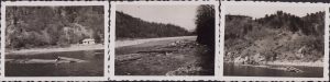 Lot de trei fotografii, plutași pe Bistrița, la 6 km de Piatra Neamț, 1943