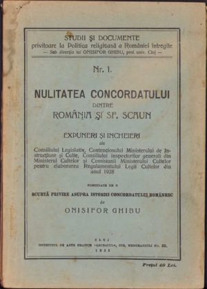 Nulitatea Concordatului dintre România și Sf Scaun, 1935, Institutul de arte grafice Ardealul, Cluj