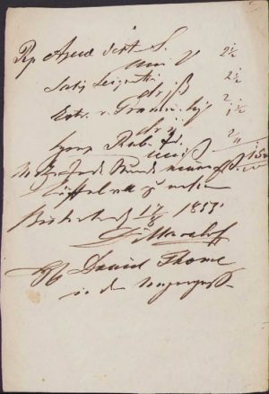 Rețetă magistrală prescrisă de doctorul A Marky, Bistrița, 1853