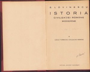 Istoria civilizației române moderne, III, Legile formației civilizației române de E Lovinescu, 1925, ediția I, volumul III, Editura Ancora, București