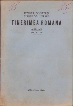 Revista Societății științifico-literare Tinerimea Română, 8-9/1940