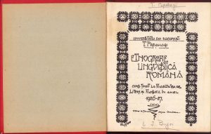Etnografie lingvistică română, curs ținut la Facultatea de Litere și Filosofie în anul 1926-27 de T Papahagi, București