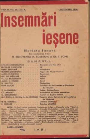 Însemnări ieșene, 9/1938, Iași