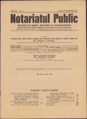 Notariatul Public, 8/1939, Cluj