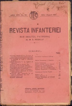 Revista Infanteriei, iulie-august 1925