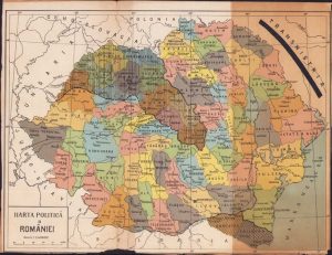 Harta politică a României din perioada 1941-1944, cu Cadrilaterul și Ardealul de Nord-Vest cedate și Transnistria marcată separat