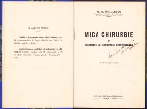 Mica chirurgie și elemente de patologie chirurgicală de Al D Rădulescu, 1934, Cluj