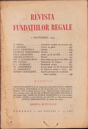 Revista Fundațiilor Regale, 9/1934