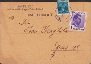 Imprimat Institutul de credit și economii Mielul din Poiana Sibiului, 1936