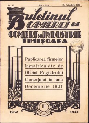 Buletinul Camerei de Comerț și Industrie Timișoara, Publicarea firmelor înmatriculate de Oficiul Registrului Comerțului în luna Decembrie 1931, III/1932